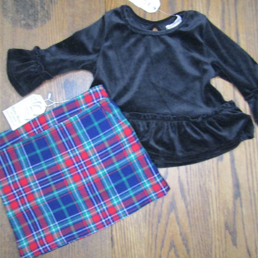 Girls 2 piece top wool skirt set size 4 winter